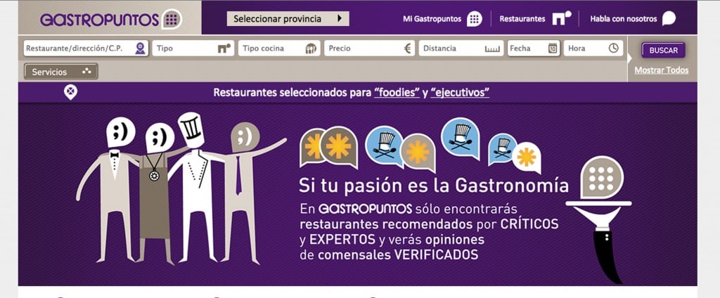 Gastropuntos, comida de negocios, programa para ganar y canjear puntos comiendo en los mejores restaurantes, espacio entre las mesas, servicio atento pero discreto, sobremesa agradable, jugar al mus, plataforma web, pagina web, reserva de mesa, maridaje, maridaje gourmet, maridaje gourmet y más, menú ejecutivo a domicilio, Orestes Perotas, Javier Valdeolivas, Paula Cardeñoso, RedDeChefs, foodies, gourmets