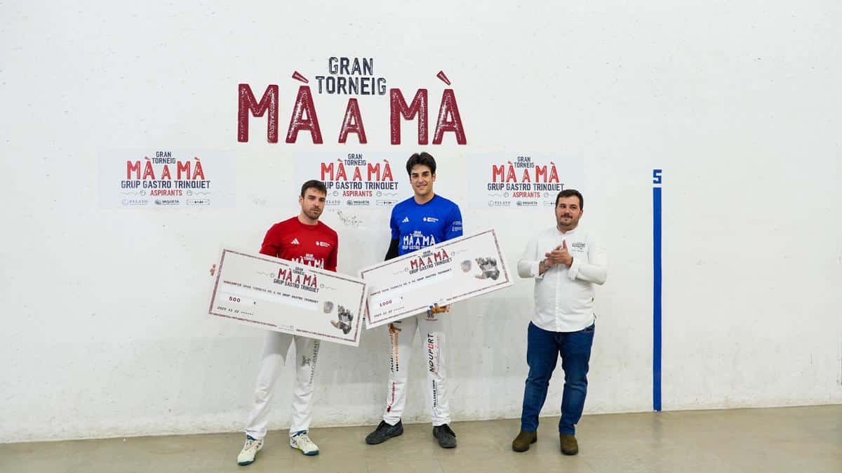 Alejandro Gil conquista en Pelayo el Gran Torneig Mà a Mà organizado por Grupo Gastro Trinquet